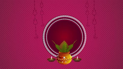 Indian Kalasha and Diya Decorative Frame Animation for Festivals