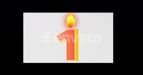 Number One Birthday Candle Alpha