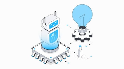Robotic Idea Isometric Animation Alpha Channel
