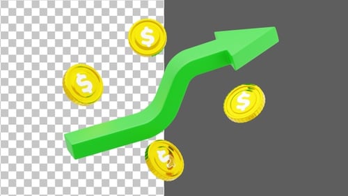 3D Business Profit | Alpha Channel