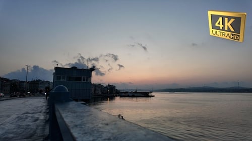 Sunrise timelapse over Galata Bridge