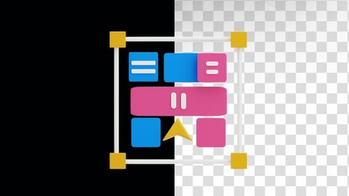 3D-Animation des Design-Layouts auf dem Alpha-Kanal