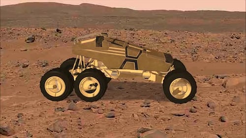 3D Animated Space Rover Driving for Planetary Exploration