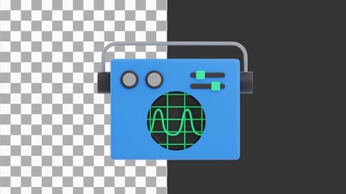Animación 3D del monitor de forma de onda de osciloscopio | Alpha Channel