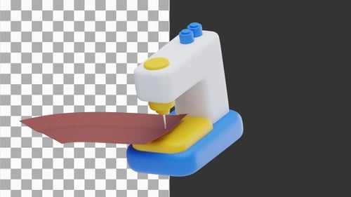 3D Animation of High-Performance Sewing Machine for Precise Stitching | Alpha Channel