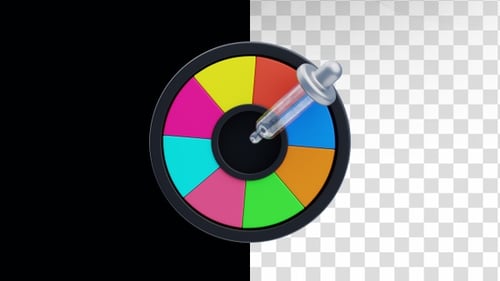 3D Animation of Color Wheel on Alpha Channel