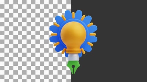 3D Animation of Design Idea Infusing Projects with Fresh and Imaginative | Alpha Channel