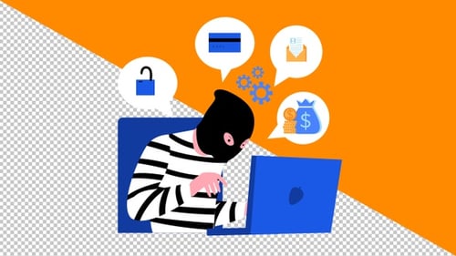 Hacker Activity Concept with Man | 4K Alpha