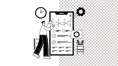 Task Performance Dashboard Animation Alpha Channel