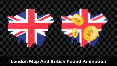 London Map And British Pound Animation – Stylish Financial Motion Graphic