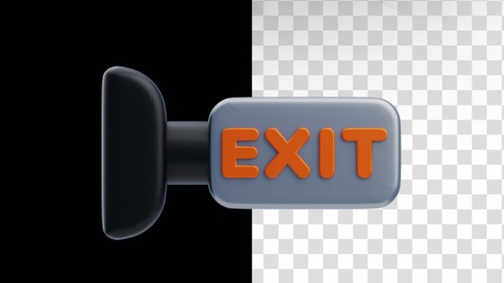 3D Animation of Exit Sign on Alpha Channel, Backgrounds Motion Graphics ...