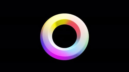 Colorful 3D Rotating Ring Animation with Smooth Gradient