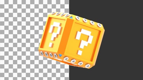 3D Animation of Question Mark Box | Alpha Channel