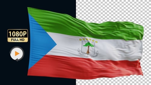 Equatorial Guinea Flag Waving Seamless Loop