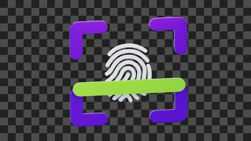 3D Animation of Fingerprint Scanner | Alpha Channel