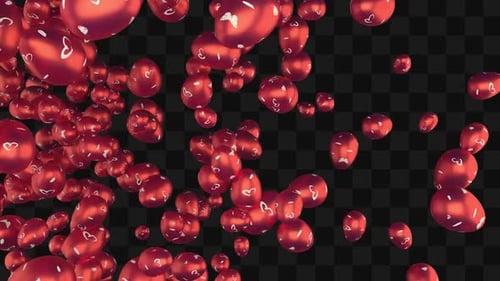 Falling Red Hearts and Butterfly Balloons Transition