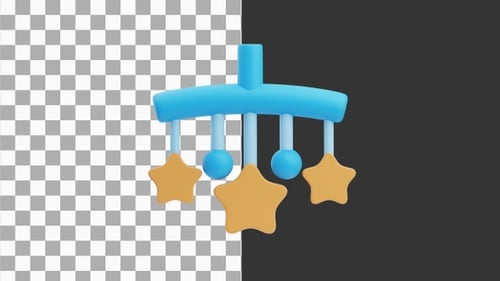 3D Animation of Adorable Hanging Toy for Baby Cribs and Playpens | Alpha Channel