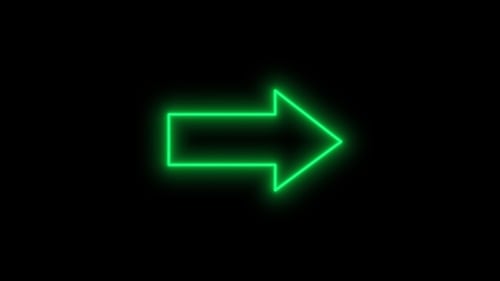 Neon Green Arrow Pointing Right Animated Symbol