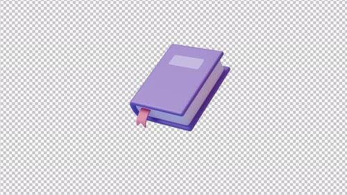 Libro conceptual de animación 4K para la clase educativa en línea de Back School Icon en 3D