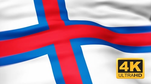 Faroe Islands Flag Waving Realistic Loopable Animation