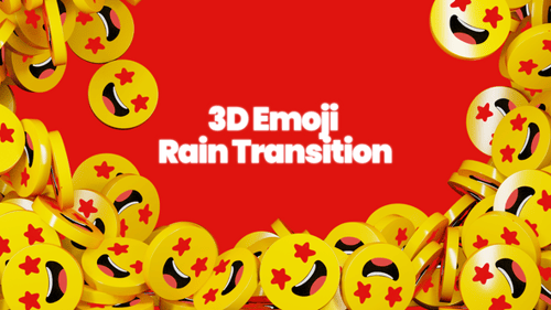3D Star-Struck Emojis Falling and Filling Screen Transition