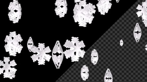 3D Falling Snowflakes Loop Overlay