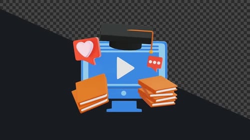 Online Education Concept 4K Animation
