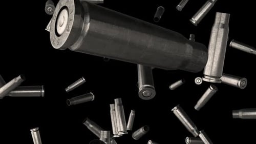 Falling Metal Bullet Casings Realistic Animation