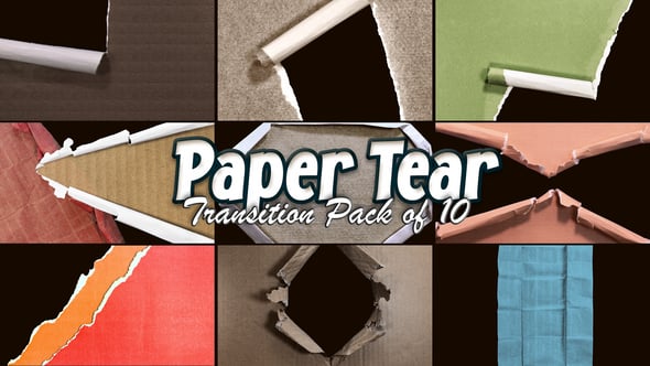 Dynamic Paper Tear Transitions Pack, Transitions Motion Graphics ft ...