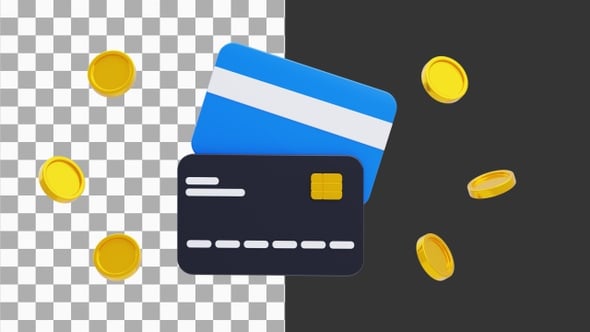 3D Animation of bank card | Alpha Channel, Elements Motion Graphics ft ...