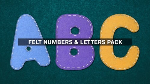 Paquete de letras y números de fieltro