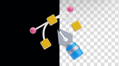 3D Animation of Bezier Tool on Alpha Channel