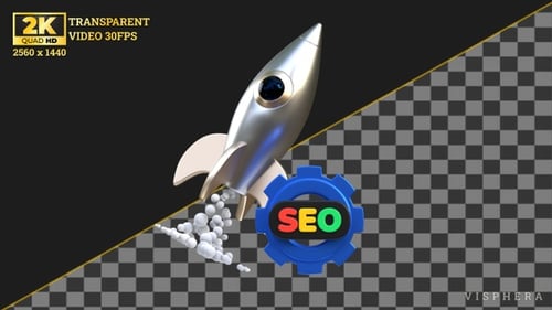 SEO Optimization Rocket Animation