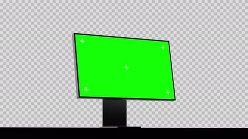 Monitor Green Screen Mockup with Tracking Markers | Motion Graphics Footage
