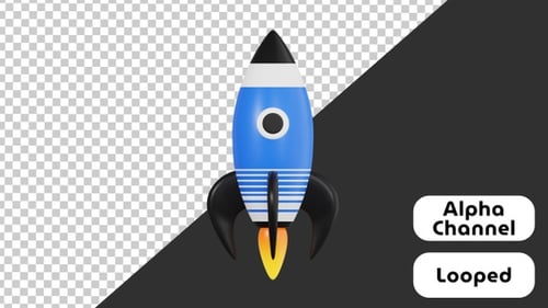 3D Animation of Rocket | Productivity | Alpha | Color Key