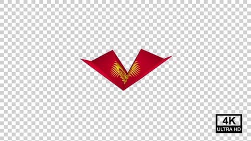 Drapeau de l'avion en papier du Kirghizistan V3