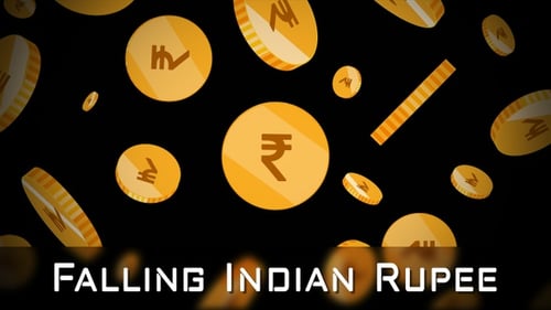 Falling Gold Coins Flat Design Loop Animation