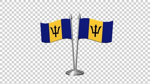 Alpha mit gekreuzter Flagge von Barbados