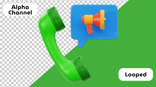 3D Telecommunication Animation - Phone and Megaphone Design | Alpha ...