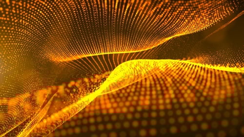 Particle Wave Flow Background Golden Loop V8