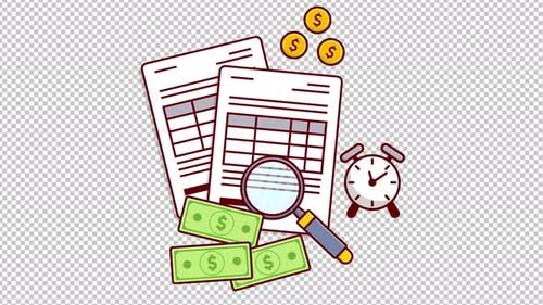 Tax Alarm Payment Paper Money Cartoon Animation