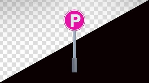 Modern Animated 3D Parking Sign Icon