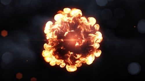 Dynamic Fiery Explosion Reveals Content with Smoke and Embers