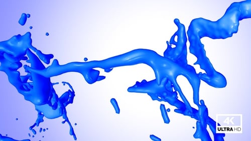 Abstract Blue Liquid Swirl Splash Motion