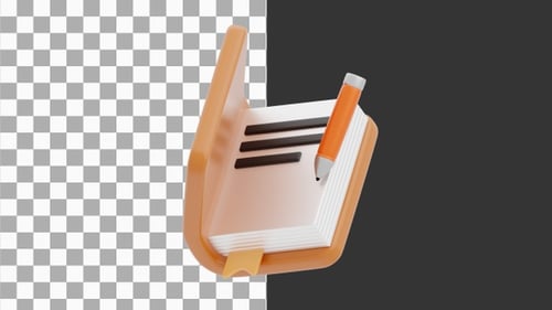 3D Animation of Personal Writing Journal | Alpha Channel