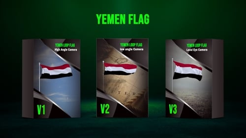 Waving Yemen Flag Animation with Transparent Background