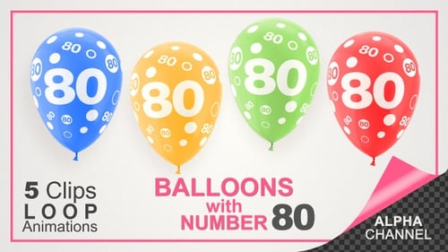 Colorful Helium Air Balloons With Number-80