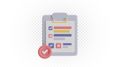Animated 3D Clipboard with Checklist and Checkmark for Task Completion