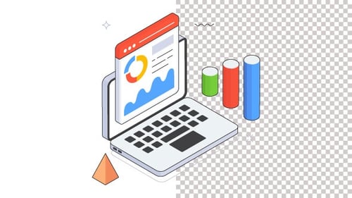 Business Growth Graph Animation Alpha Channel