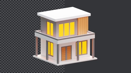 Minimalistische 3D-Animation für den modernen Hausbau